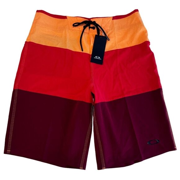 Oakley Performance Fit Ozaki Block Board Shorts Swim Trunks Waist 30" - Picture 1 of 4